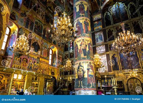 Interior Of Dormition Assumption Cathedral In Moscow Kremlin Russia