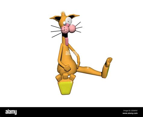 Funny Cartoon Cat With Horrified Facial Expression Stock Photo Alamy