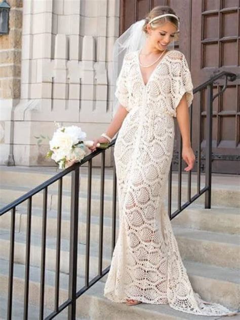 Wedding Crochet Dress Maxi Long White Dress Wedding Sexy Dress Etsy
