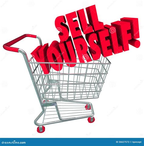 Sell Yourself Shopping Cart Market Your Abilities Skills Stock