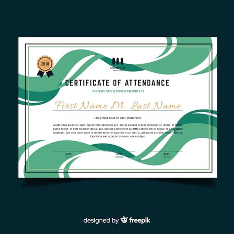 Free Vector Certificate Template With Abstract Shapes