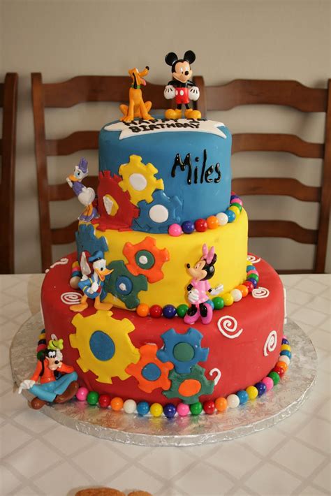 Birthday cake for a little boy, big fan of baby mickey. McDonald Moments: My Baby Boy's 1st Birthday Party