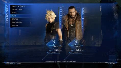 Final Fantasy Vii Remake Gameplay Reveals Party Menu Ui Classic