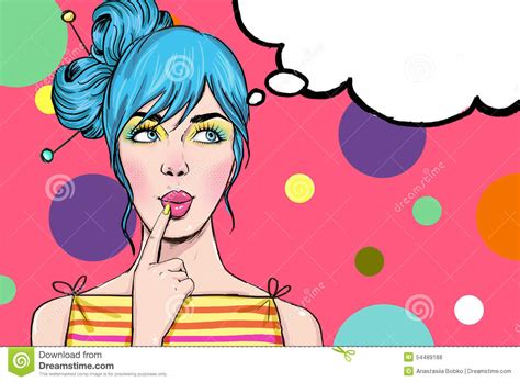 Pop Art Girl With The Speech Bubblesexy Disco Girl Stock Illustration