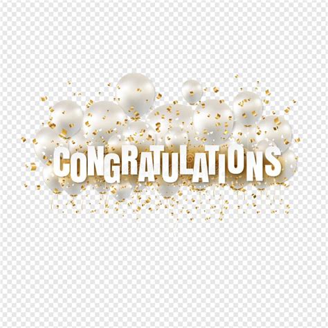 Congratulations Card And Transparent Balloons White Background Stock