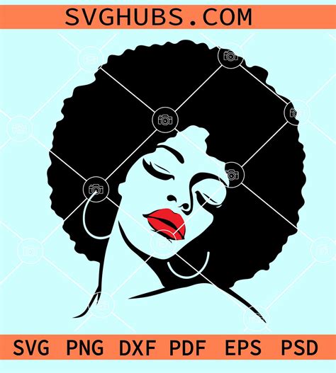 Afro Woman Svg Juneteenth Afro Woman Svg Afro Silhouette Afro Woman Svg