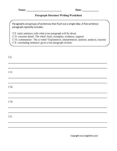 17 Free Paragraph Writing Worksheets