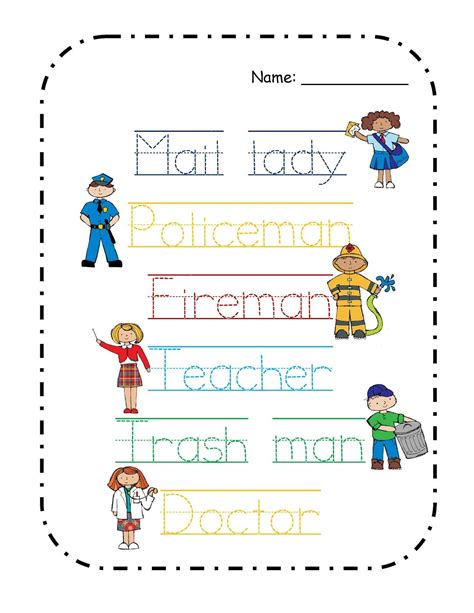 There are enough sheets to do several each day. Darling Preschool Printables! | Community helpers ...