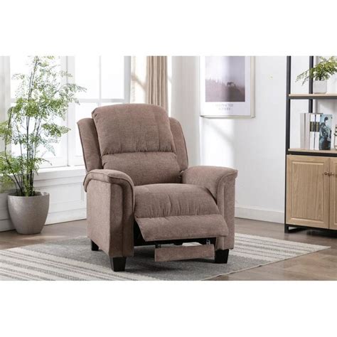 Clihome Camel Upholstery Tufted Back Swivel Rocker Manual Reclining