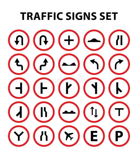 Traffic Sign Set Various Traffic Sign And Symbols Vector Set Icons