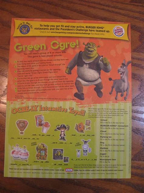 Burger King Shrek 2 Adventures Leaflet Magazine Vol 15 Issue 5