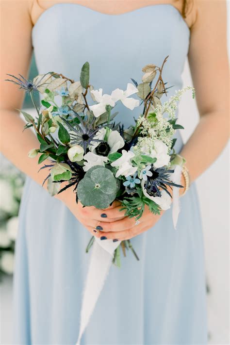 Bridesmaid And Bouquet Light Blue Wedding Blue Wedding
