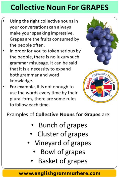 You'll also find exercises and sentence diagrams to help you. Collective Noun For Grapes, Collective Nouns List Grapes ...