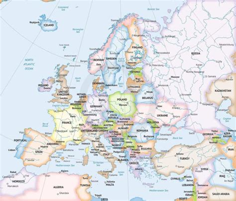 Vector Map Of Western Europe Political One Stop Map