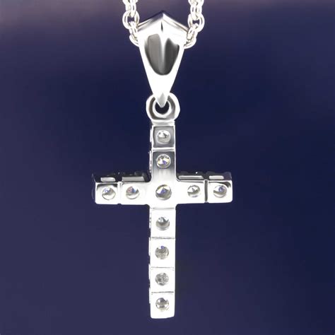 Diamond Cross Necklace Pendant 020 Carats Gold Or Platinum