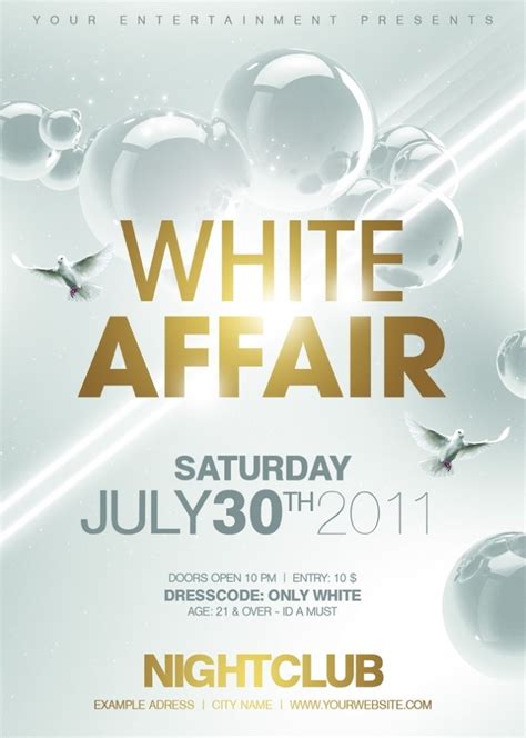 Love Psd White Affair Flyer In Free All White Party Flyer Template