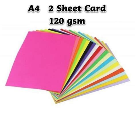 A4 2 Sheet Card 120gsm Colour Paper 100s Shopee Philippines