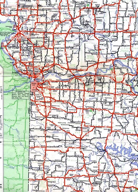 Missouri Highways Unofficial Section Of 1950 Official