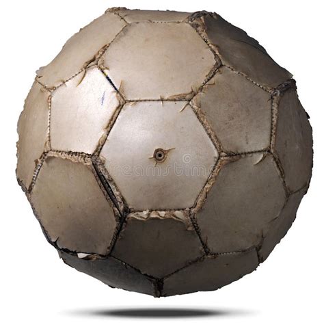 Old Soccer Ball Isolated On White Stock Image Image Of Hexagon Close