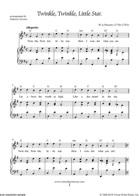 Twinkle Twinkle Little Star Piano Sheet Music Easy [pdf]