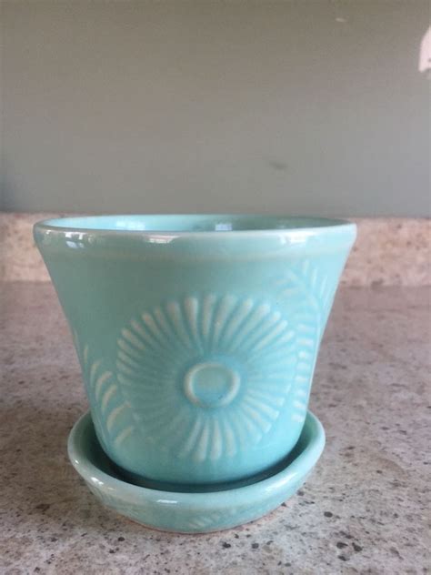 Vintage Mccoy Planter With Attached Saucer Ebay Vintage Pottery