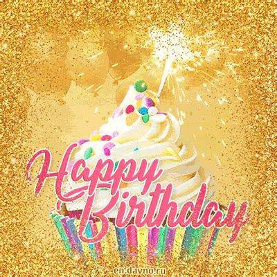 Glittering Gold Birthday Cupcake Gif Pictures Photos And Images For Facebook Tumblr