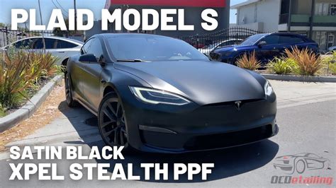 Plaid Model S Goes Matte Black Xpel Stealth Paint Protection Film