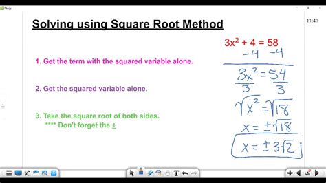 It is easy to work out the square root of a perfect square, but it is really hard to work out other square roots. Solving by Square Root Method - YouTube