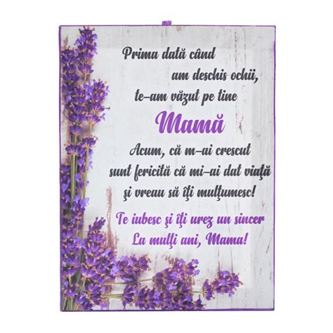 Tablou Canvas La Multi Ani, Mama! 20X15 CM