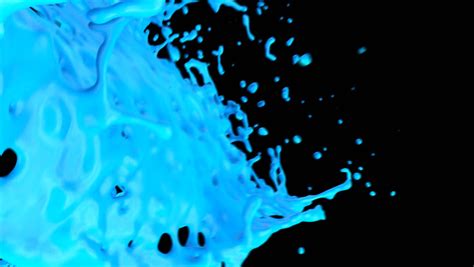 Blue Paint Splatter Black Background Fluffums