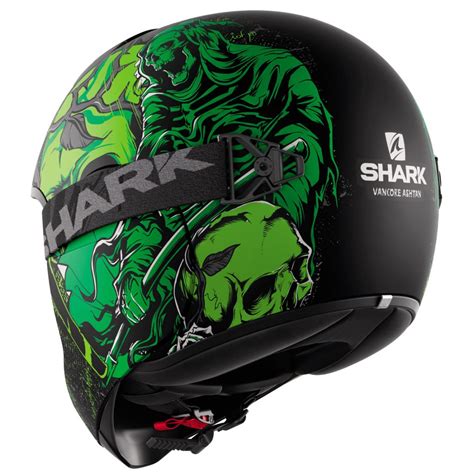 Shark Vancore Ashtan Mat Black Green Helmet · Motocard