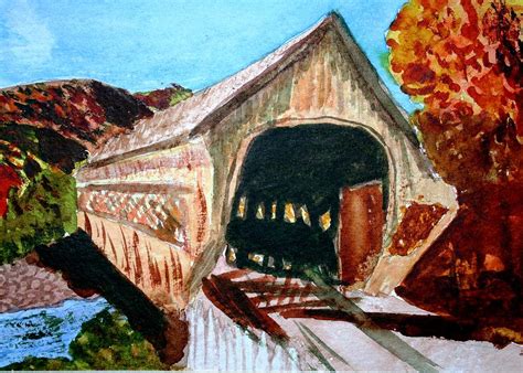 Covered Bridge Woodstock Vt Painting By Donna Walsh Fine Art America