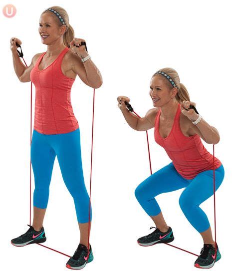 How To Do Resistance Band Squat Squats With Resistance Band Resistance Band Band Workout