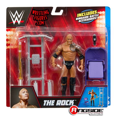 The Rock W Accessories WWE Ringside Battle Toy Wrestling Action Figure By Mattel