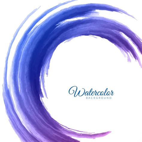 Circular Background With Blue Watercolor Vector Free Download
