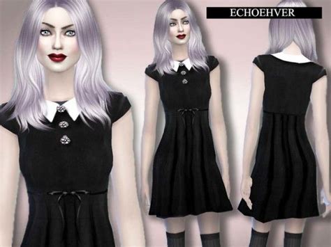 The Sims Resource Vampire Doll Dress By Echoehver • Sims 4 Downloads