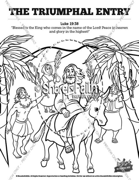 Luke 19 The Triumphal Entry Sunday School Coloring Pages Clover Media