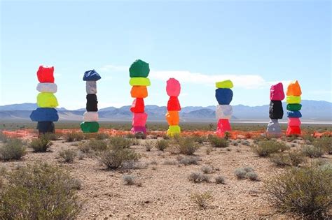 Seven Magic Mountains Adds Color To Desert Near Las Vegas