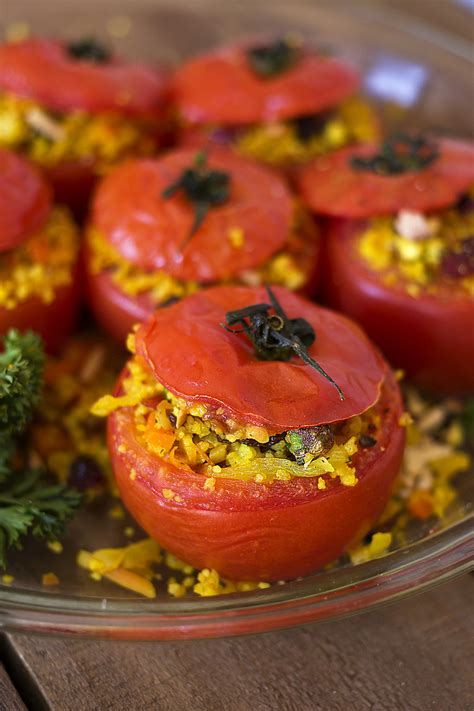 I think that pearled couscous is definitely the way to go. Jeweled Couscous Stuffed Tomatoes - aninas recipes