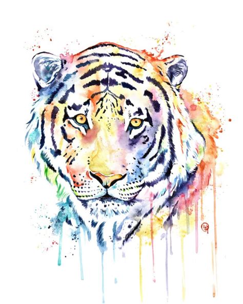Tiger Kunstdruck Von Original Aquarell Von Lisa Whitehouse Etsy
