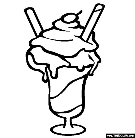 Ice Cream Sundae Online Coloring Page