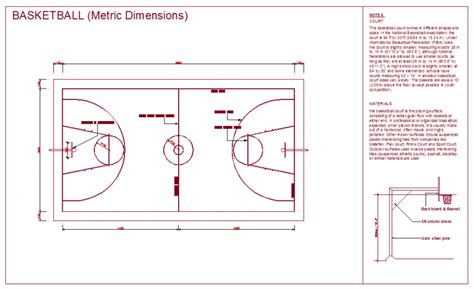 Basket Ball Lay Out Design And Detail Cadbull
