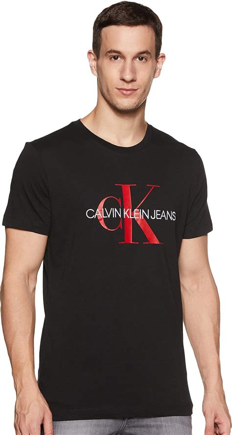 Calvin Klein Jeans Men S Monogram Logo Slim Tee Shirt Uk Clothing