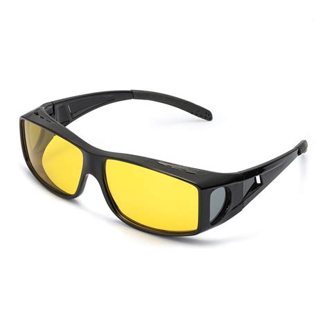 lvioe night vision glasses for driving fit over glasses with lightweight frame polarised yellow