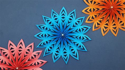 Colors Paper Diy 3d Paper Snowflakes Tutorial Christmas Decor Ornaments