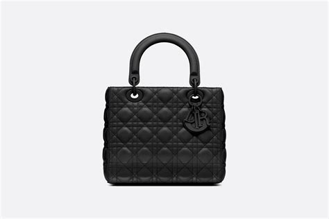 Medium Lady Dior Bag Black Ultramatte Cannage Calfskin Dior