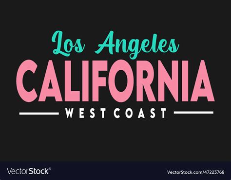 Los Angeles California West Coast Royalty Free Vector Image