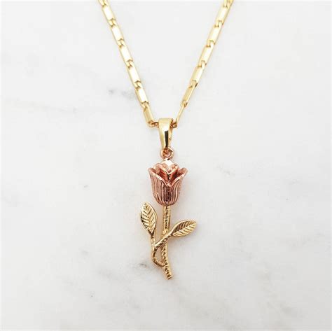 24k Rose Gold And Gold Plated Flower Necklace By Nikita By Niki