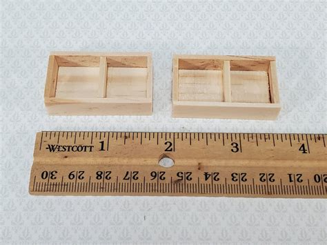 Dollhouse Small Wood Crates For Fruits Or Vegetables X2 112 Scale