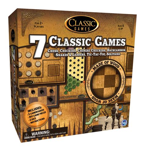 Tcg Toys 7 In 1 Classic Wood Board Games Set Ages 6 Canadian Tire